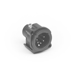 Amphenol Audio Chassis Mount XLR Connector, Vertical, Male, IP40, 133 V, 5 Way, Gold over Nickel Plating