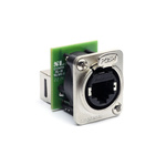 Amphenol Audio Chassis Mount XLR Connector, Horizontal, Female, IP40, 125 V, 1 Way, Nickel, Silver Plating