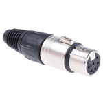 Neutrik Cable Mount XLR Connector, Female, 50 V, 6 Way, Silver over Nickel Plating