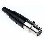 Switchcraft Cable Mount XLR Connector, Female, 125 V ac, 4 Way, Silver Plating