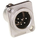 Amphenol Panel Mount XLR Connector, Male, 6 Way, Silver Plating