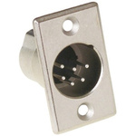 Amphenol Panel Mount XLR Connector, Male, 6 Way, Silver Plating