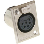 Amphenol PCD US Panel Mount XLR Connector, Female, 6 Way, Silver Plating