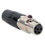 Switchcraft Cable Mount XLR Connector, Female, 125 V ac, 5 Way, Silver Plating