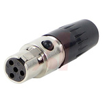 Switchcraft Cable Mount XLR Connector, Female, 125 V ac, 4 Way, Silver Plating