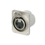 Neutrik Chassis Mount XLR Connector, Female, <50 V, 3 Way, Silver over Nickel Plating