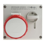RS PRO Right Angle Switchable IP66, IP67 Industrial Interlock Socket 3P+E, Earthing Position 6h, 16A, 415 V