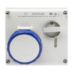 RS PRO Right Angle Switchable IP66, IP67 Industrial Interlock Socket 2P+E, Earthing Position 6h, 16A, 250 V