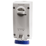 RS PRO Switchable IP67 Industrial Interlock Socket 2P+E, Earthing Position 6h, 32A, 250 V