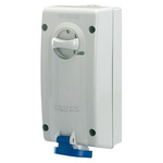 RS PRO Switchable IP44 Industrial Interlock Socket 2P+E, Earthing Position 6h, 16A, 250 V