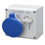 RS PRO Switchable IP44 Industrial Interlock Socket 2P+E, Earthing Position 6h, 16A, 250 V
