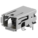TE Connectivity Surface Mount Right Angle Mini I/O Connector Female, 8 Way, Shielded