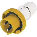 RS PRO IP66, IP67 Yellow Cable Mount 2P+E Industrial Power Plug, Rated At 16.0A, 110.0 V