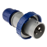 RS PRO IP66, IP67 Blue Cable Mount 2P+E Industrial Power Plug, Rated At 16.0A, 230.0 V