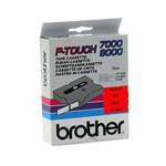Brother Black on Red Label Printer Tape, 12 mm Width, 15 m Length