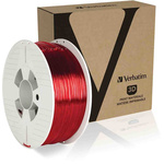 Verbatim 2.85mm Clear Red PET-G 3D Printer Filament, 1kg