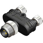 RS PRO 1 Pole M12 Plug to 2 Pole M8 Socket Connector