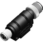 RS PRO 4 Pole M12 Plug to 4 Pole M8 Socket Adapter