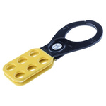 Brady 6 Lock 9.5mm Shackle Steel Safety Lockout, 38mm Attachment Point- Yellow