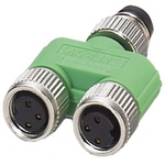 Phoenix Contact 3 Pole M8 Plug to 6 Pole M8 Socket Adapter