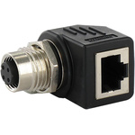 Murrelektronik Limited Right Angle 4 Pole M12 Socket to 1 Pole RJ45 Socket Adapter