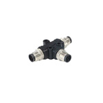 Bulgin Tee M12 Plug to 12 Pole M12 Plug Adapter