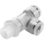 Festo Threaded-to-Tube Tee Connector R 3/8 x Push In 10 mm x Push In 10 mm 10 bar