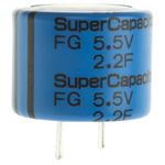 KEMET 2.2F Supercapacitor EDLC -20 → +80% Tolerance, Supercap FG 5.5V dc, Through Hole
