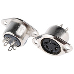 RS PRO 5 Pole Din Socket, 1A, 100 V ac, Push Lock, Female, Chassis Mount