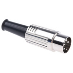 RS PRO 4 Pole Din Plug, 1A, 100 V ac, Male, Cable Mount