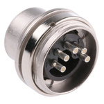 Amphenol Industrial, C 091 A 5 Pole M16 Din Plug, DIN 41524, 4A, 100 V IP40, Bayonet, Male, Panel Mount