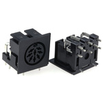 RS PRO 8 Pole Right Angle Din Socket, 2A, 100 V ac, Push-In, Female, Through Hole
