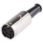 RS PRO 4 Pole Din Socket, 1A, 100 V ac, Push Lock, Female, Cable Mount