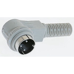 Hirschmann, MAWI 3 Pole Right Angle Din Plug, DIN 41524, 4A, 34 V ac/dc IP30, Screw Lock, Male, Cable Mount