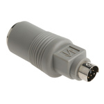 RS PRO 49.5mm Male 6 Pin Mini DIN to Female 5 Pin DIN Grey KVM Mixed Cable Assembly