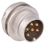 Lumberg 6 Pole Din Plug, DIN EN 60529, 5A, 250 V ac IP68, Male, Wall Mount