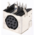TE Connectivity 8 Pole Right Angle Miniature Din Socket, 1A, 30 V ac, Female, Through Hole