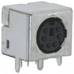 TE Connectivity 6 Pole Right Angle Din Socket, 1A, 30 V ac, Female, Through Hole