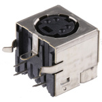TE Connectivity 4 Pole Right Angle Miniature Din Socket, Female, Through Hole