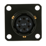 Amphenol Limited, 62GB 6 Way Box Mount MIL Spec Circular Connector Receptacle, Socket Contacts,Shell Size 10, Bayonet
