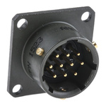 Amphenol Limited, 62GB 10 Way Box Mount MIL Spec Circular Connector Receptacle, Pin Contacts,Shell Size 12, Bayonet
