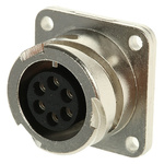 ITT Cannon, CA-COM 6 Way Box Mount MIL Spec Circular Connector Receptacle, Socket Contacts,Shell Size 14S, Bayonet