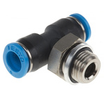 Festo Threaded-to-Tube Tee Connector Push In 6 mm x Push In 6 mm x G 1/8 14 bar