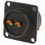Amphenol, 62GB 2 Way Box Mount MIL Spec Circular Connector Receptacle, Pin Contacts,Shell Size 14, Bayonet Coupling,