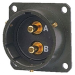 Amphenol Limited, 62GB 2 Way Box Mount MIL Spec Circular Connector Receptacle, Pin Contacts,Shell Size 18, Bayonet