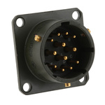 Amphenol, 62GB 12 Way Box Mount MIL Spec Circular Connector Receptacle, Pin Contacts,Shell Size 14, Bayonet Coupling,