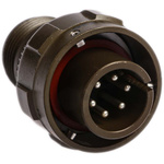 Amphenol, 97B 6 Way Cable Mount MIL Spec Circular Connector Plug, Pin Contacts,Shell Size 14S, Bayonet Coupling,
