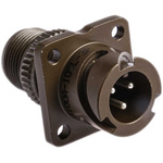Amphenol, 97B 3 Way Wall Mount MIL Spec Circular Connector Receptacle, Pin Contacts,Shell Size 10SL, Bayonet Coupling,