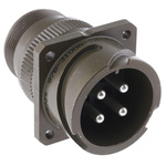 Amphenol Limited, 97B 4 Way Wall Mount MIL Spec Circular Connector Receptacle, Pin Contacts,Shell Size 22, Bayonet