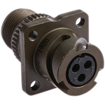 Amphenol, 97B 3 Way Wall Mount MIL Spec Circular Connector Receptacle, Socket Contacts,Shell Size 10SL, Bayonet